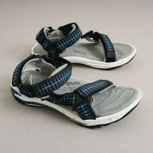 Teva Womens Shoc Pad Adjustable Outdoor Sandals Size 7.5 Blue Black Spring Board